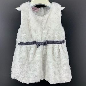 Little Lass light gray minky sleeveless dress, 4T